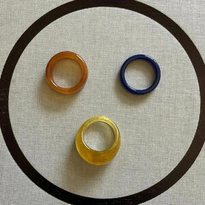 ❤️ NEW 2/$20 or 3/$25 Set of 3 Statement Rings Marble Pattern Acrylic Size 6/7